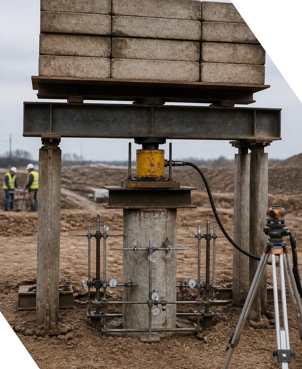 Проведение испытаний грунта сваями для строительства в Нефтеюганске