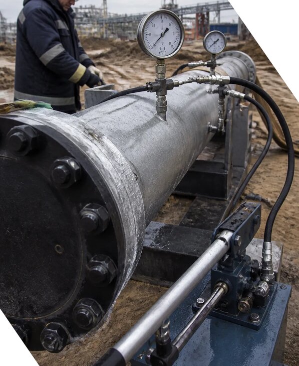 Проведение испытаний трубопроводов на прочность в Нефтеюганске